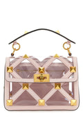 Valentino Garavani Woman Pastel Pink Polymeric Material And Leather Medium Roman Stud Handbag