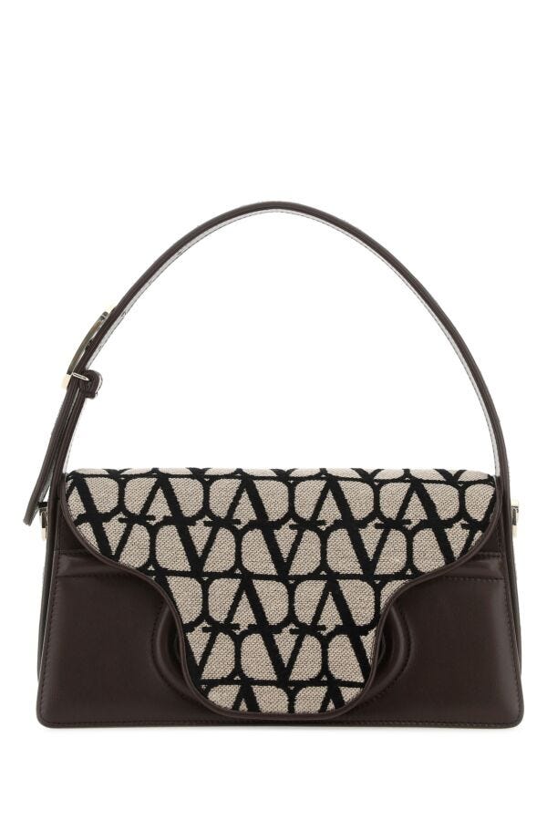 Valentino Garavani Woman Toile Iconographe And Leather Le Grand Deuxieme Shoulder Bag