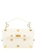 Valentino Garavani Woman Ivory Nappa Leather Large Roman Stud Handbag