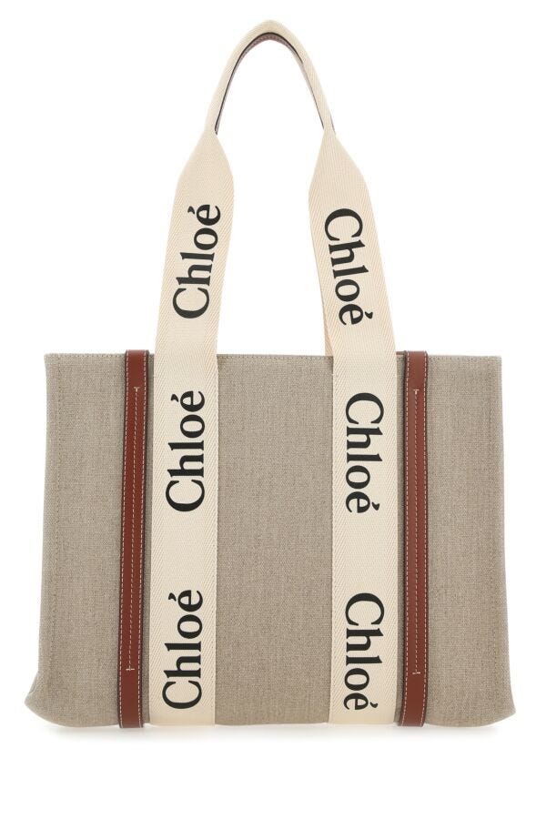 Chloe Woman Multicolor Canvas Medium Woody Shopping Bag