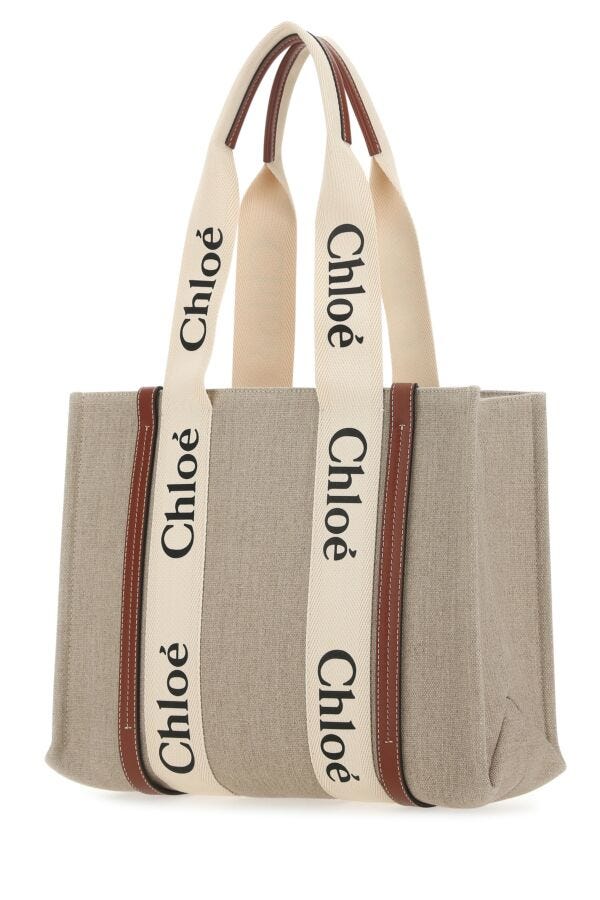 Chloe Woman Multicolor Canvas Medium Woody Shopping Bag