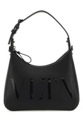 Valentino Garavani Man Black Leather Vltn Handbag