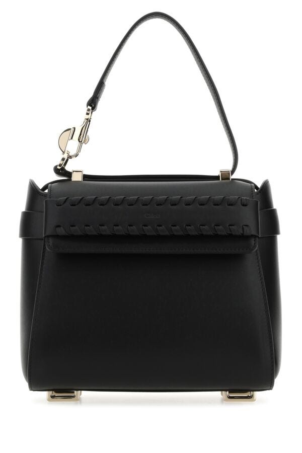 Chloe Woman Black Leather Small Nacha Handbag