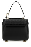 Chloe Woman Black Leather Small Nacha Handbag
