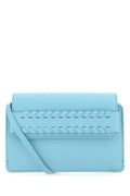 Chloe Woman Light Blue Leather Mony Crossbody Bag