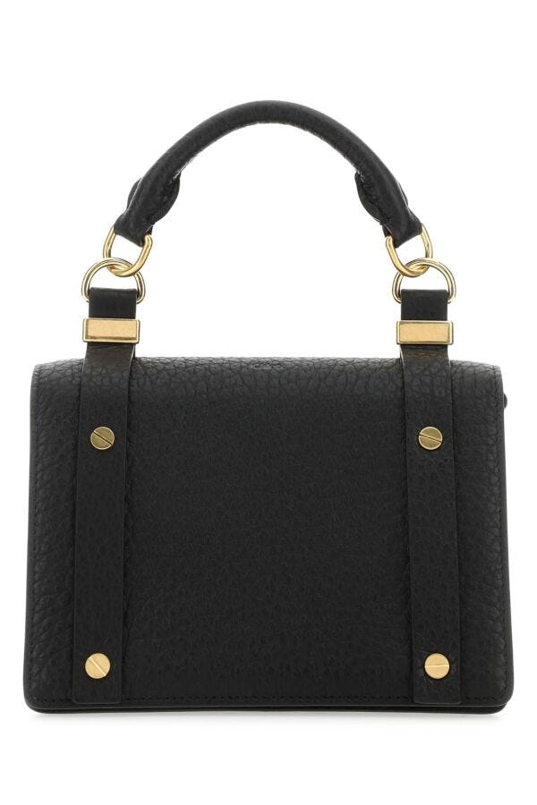 Chloe Woman Black Leather Small Ora Handbag