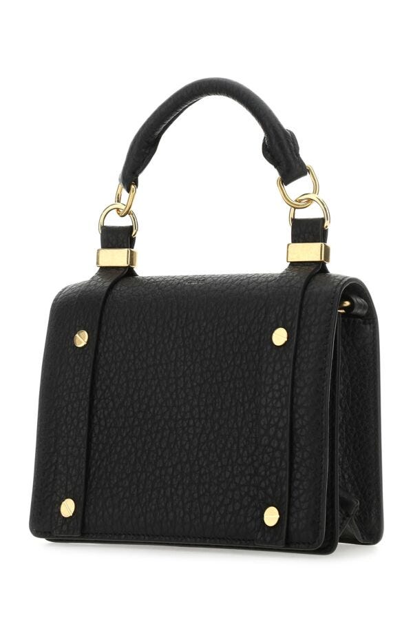 Chloe Woman Black Leather Small Ora Handbag