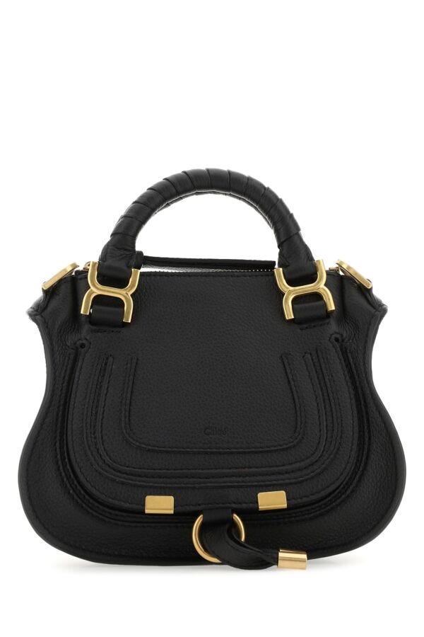 Chloe Woman Black Leather Mini Marcie Handbag