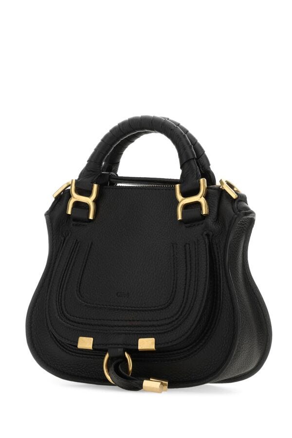 Chloe Woman Black Leather Mini Marcie Handbag