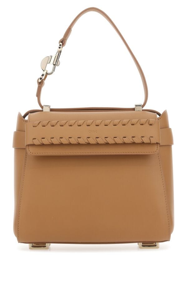 Chloe Woman Camel Leather Small Nacha Handbag
