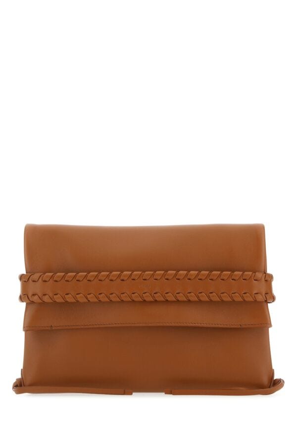Chloe Woman Caramel Leather Mony Clutch