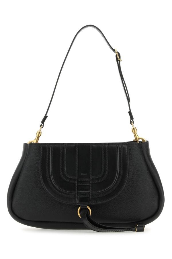 Chloe Woman Black Leather Marcie Clutch