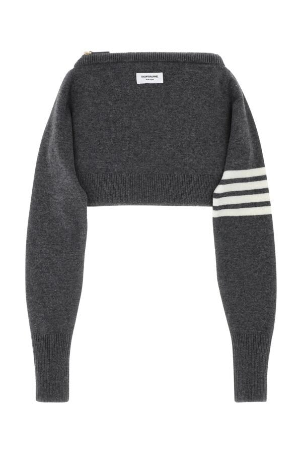 Thom Browne Unisex Melange Grey Wool Clutch
