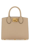 Salvatore Ferragamo Woman Cappuccino Leather Small Studio Box Handbag