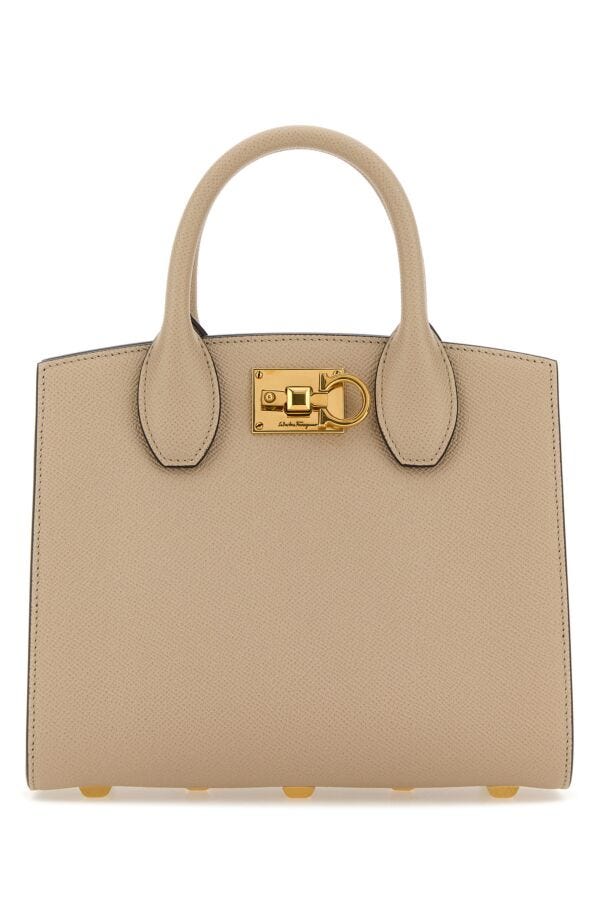 Salvatore Ferragamo Woman Cappuccino Leather Small Studio Box Handbag