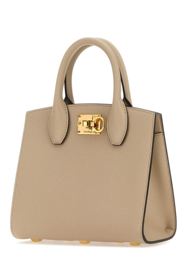 Salvatore Ferragamo Woman Cappuccino Leather Small Studio Box Handbag