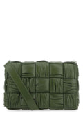 Bottega Veneta Woman Olive Green Leather Cassette Crossbody Bag