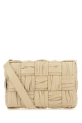 Bottega Veneta Woman Beige Leather Cassette Crossbody Bag