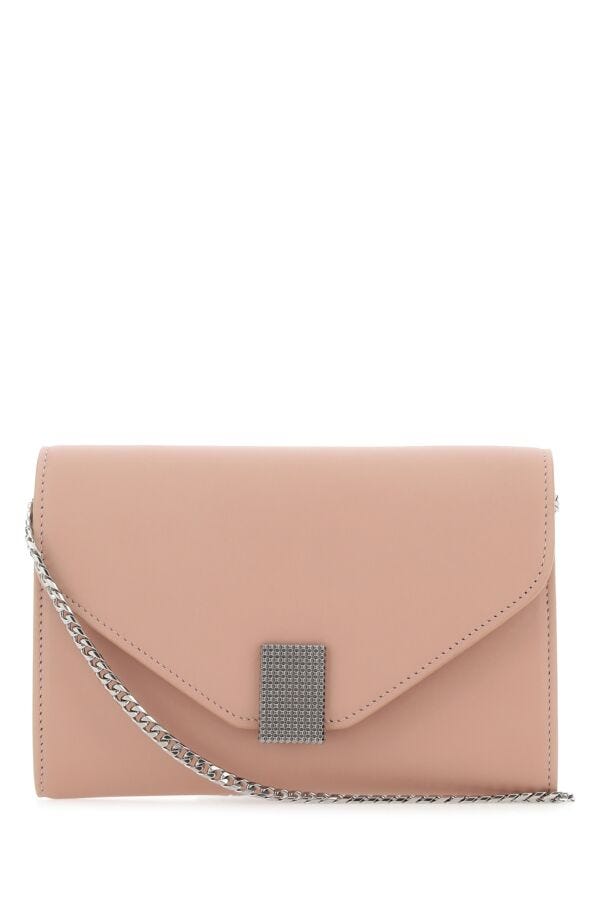 Lanvin Woman Antiqued Pink Leather Concerto Clutch