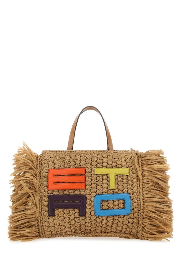 Etro Woman Raffia Shopping Bag