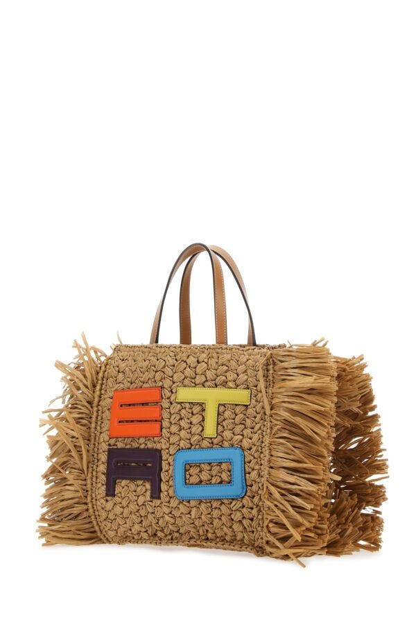 Etro Woman Raffia Shopping Bag