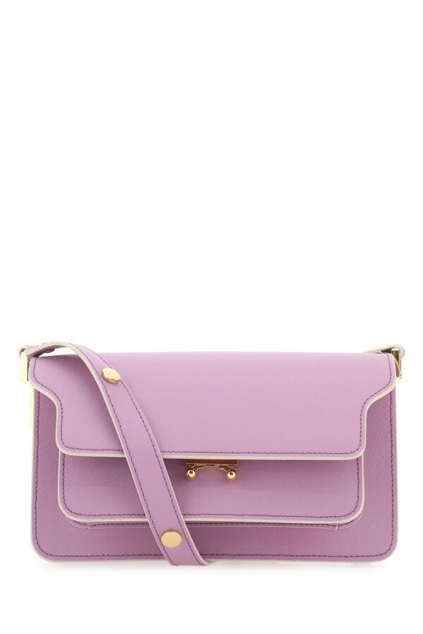 Marni Woman Lilac Leather Mini Trunk Soft Shoulder Bag