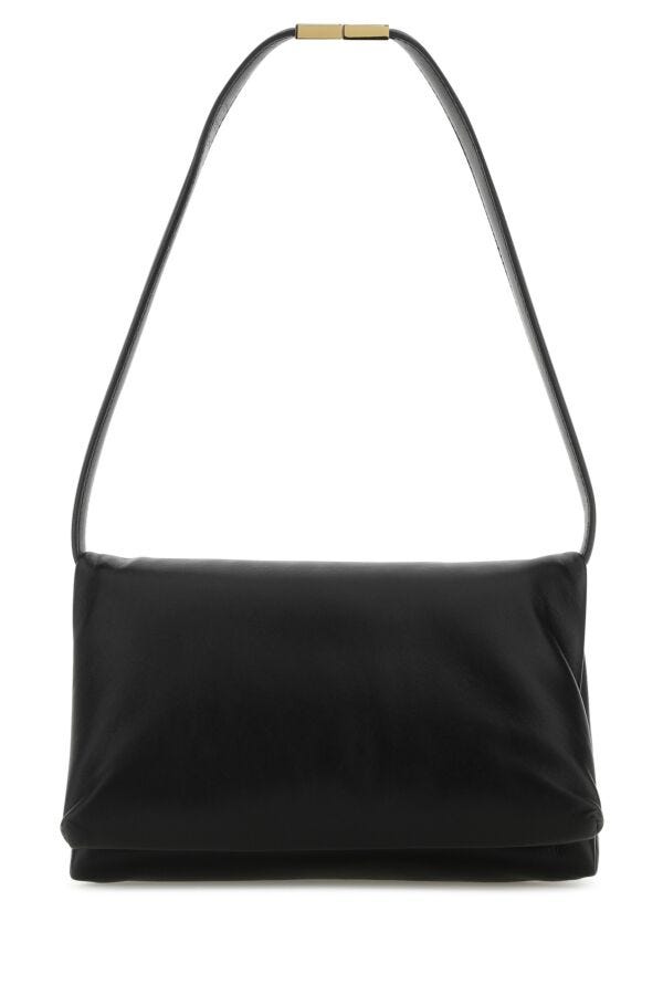 Marni Woman Black Leather Prisma Shoulder Bag