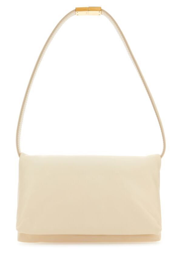 Marni Woman Ivory Leather Prisma Shoulder Bag