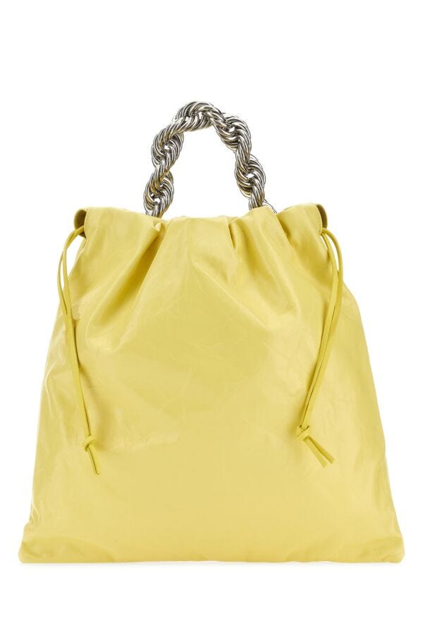 Jil Sander Woman Yellow Leather Bucket Bag