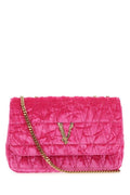 Versace Woman Fuchsia Velvet Virtus Shoulder Bag