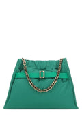 Boyy Woman Emerald Green Nylon Scrunchy Jumbo Handbag