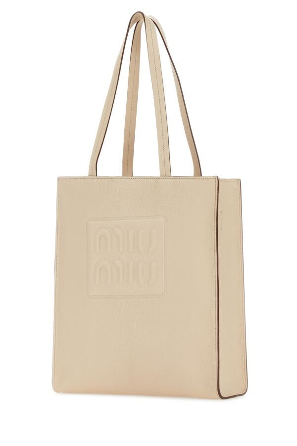 Miu Miu Woman Sand Leather Shopping Bag