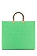 Fendi Woman Fluo Green Leather Medium Sunshine Shopping Bag