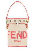 Fendi Woman Sand Canvas Mini Mon Tresor Bucket Bag