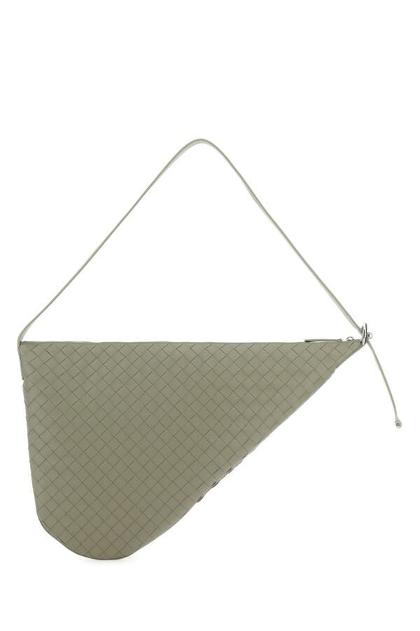 Bottega Veneta Man Sage Green Leather Shoulder Bag