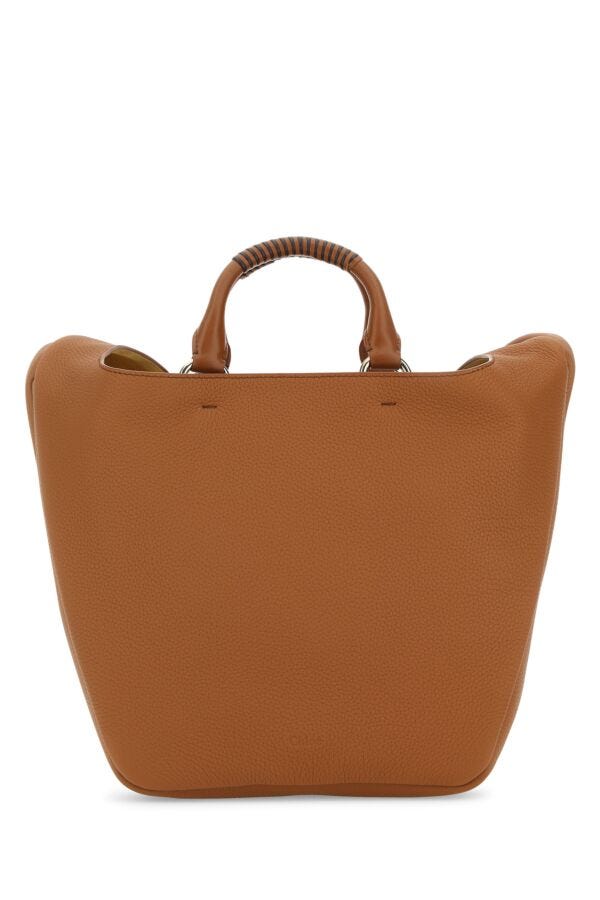 Chloe Woman Caramel Leather Medium Deia Handbag