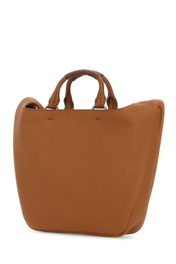 Chloe Woman Caramel Leather Medium Deia Handbag