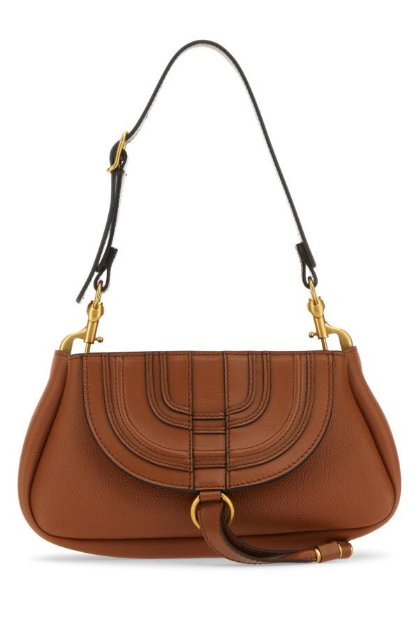 Chloe Woman Brown Leather Small Marcie Clutch