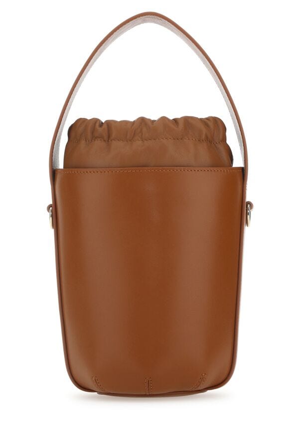 Chloe Woman Caramel Leather Bucket Bag