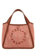 Stella Mccartney Woman Pink Raffia Stella Logo Shoulder Bag
