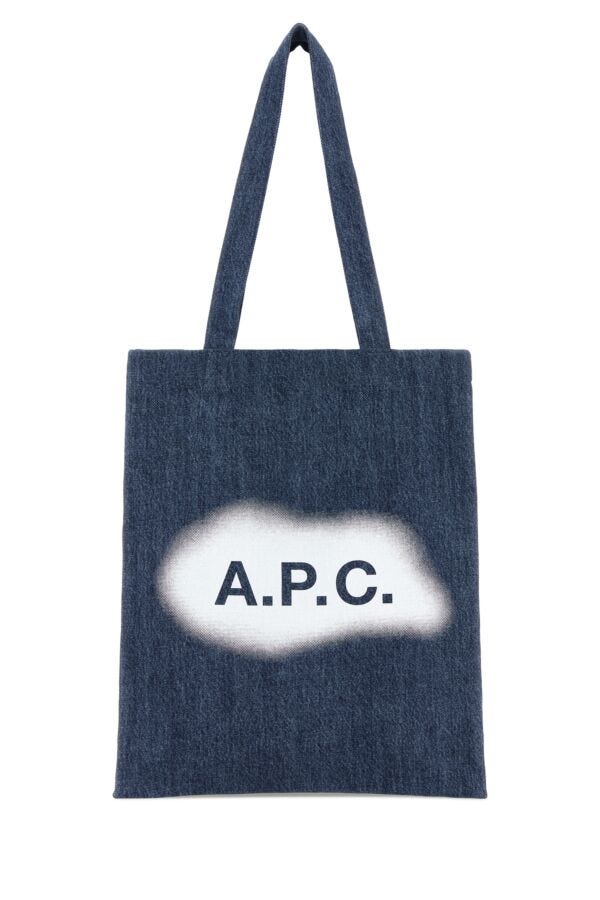 A.P.C. Unisex Blue Denim Lou Shopping Bag