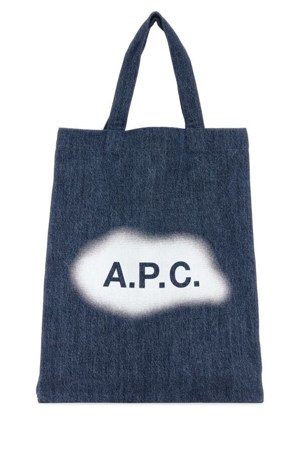 A.P.C. Unisex Blue Denim Lou Shopping Bag