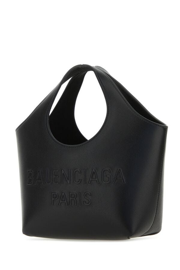 Balenciaga Woman Black Leather Mary-Kate Xs Handbag