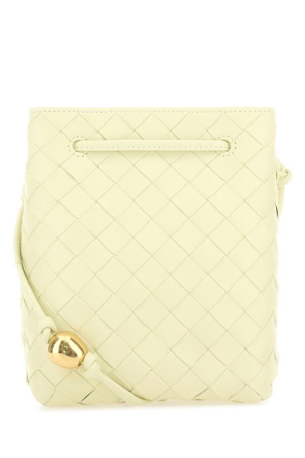 Bottega Veneta Woman Pastel Yellow Leather Bucket Bag