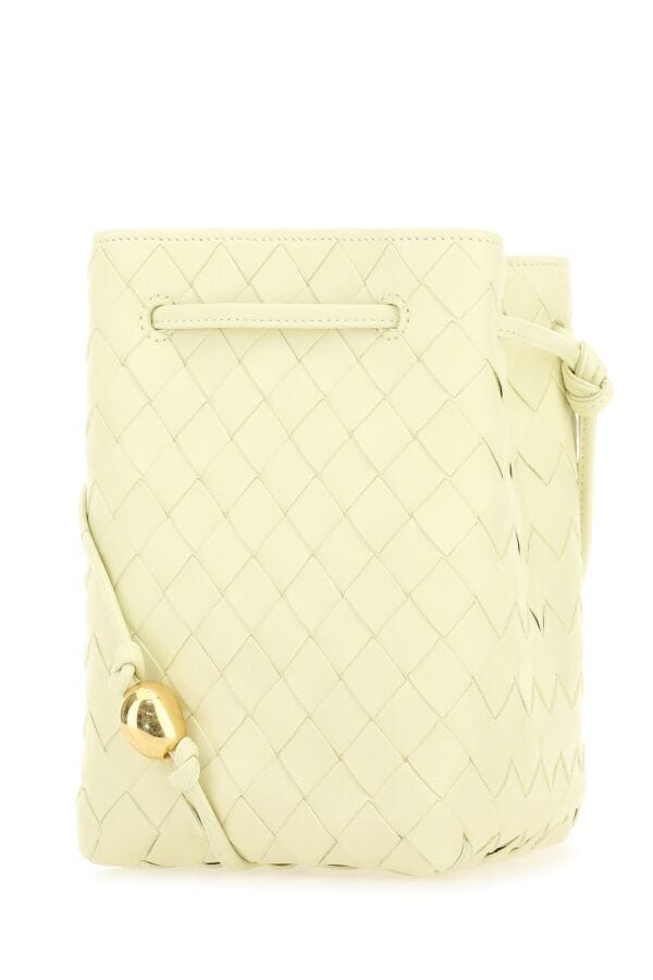 Bottega Veneta Woman Pastel Yellow Leather Bucket Bag