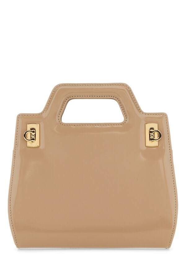 Salvatore Ferragamo Woman Beige Leather Mini Wanda Handbag
