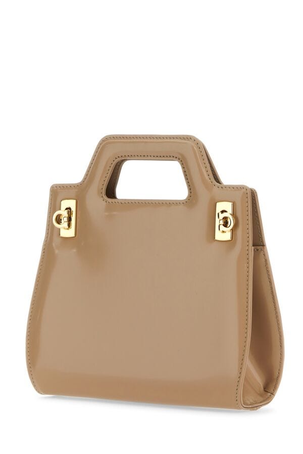 Salvatore Ferragamo Woman Beige Leather Mini Wanda Handbag