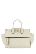 Salvatore Ferragamo Woman Ivory Leather Studio Soft Handbag