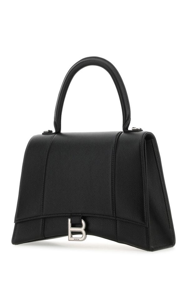 Balenciaga Woman Black Leather Hourglass Handbag