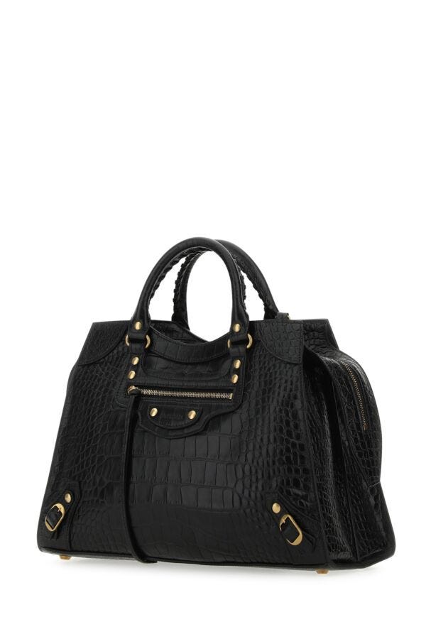 Balenciaga Woman Black Leather Neo Classic City Handbag